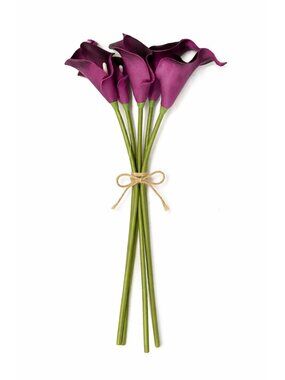 Calla Lily Bundle Real Touch Faux Flowers Plum Purple
